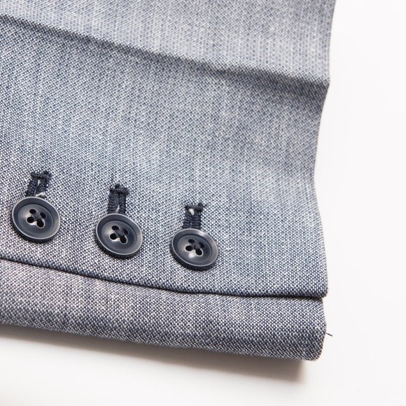 Talbots Chatham Pants Ankle Slim Leg Sharkskin Button Hem Blue Grey Size 8 New - Picture 5 of 10